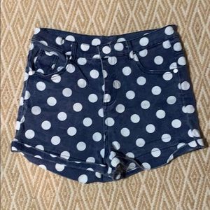 High waisted polka dot shorts